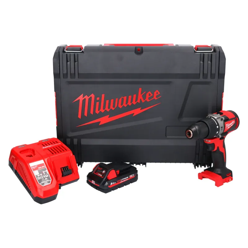 Bestseller Milwaukee M18 BLPD2-301X Akku Schlagbohrschrauber 18 V 82 Nm Brushless + 1x Akku 3,0 Ah + Ladegerät + HD Box