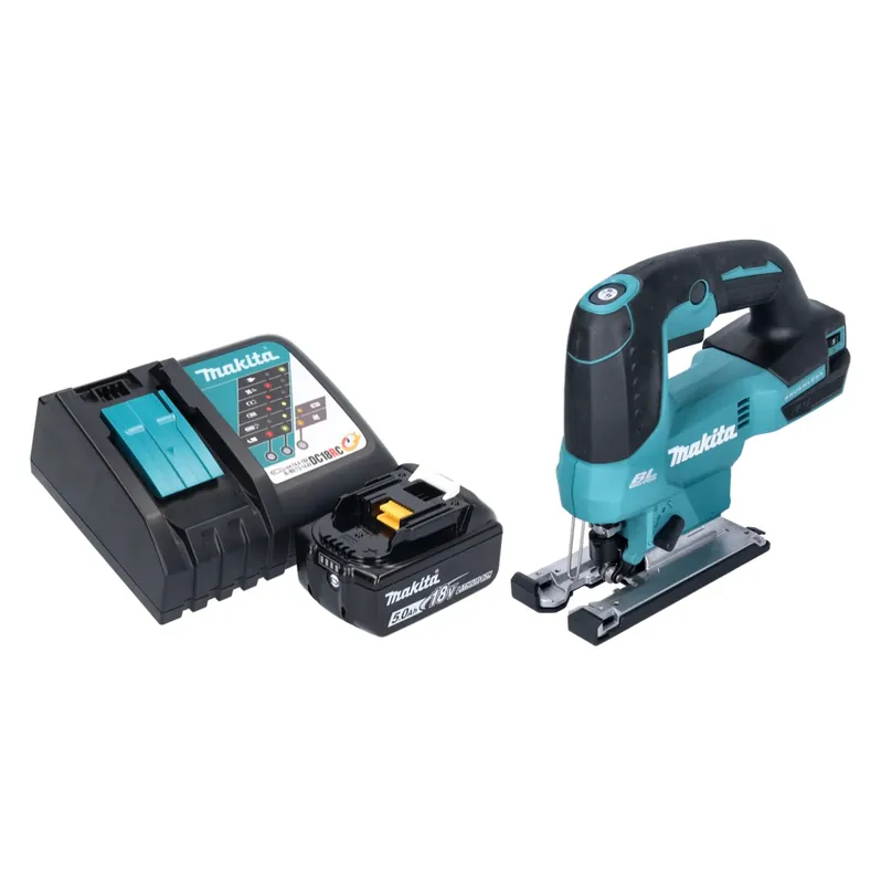 Geprüft Makita DJV 184 RT1 Akku Pendelhub Stichsäge 18 V Brushless + 1x Akku 5,0 Ah + Ladegerät
