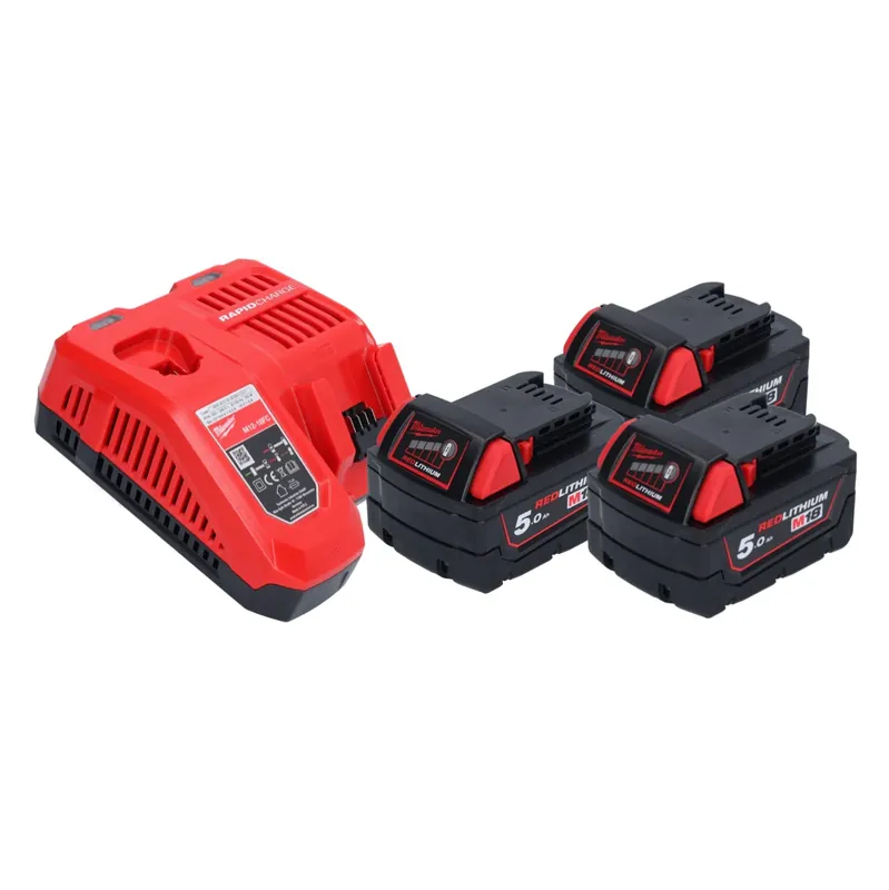 Garantierte Lieferung Milwaukee M18 NRG-503 Akku Starter Set 18 V + 3x M18 B5 Akku 5,0 Ah + M12-18 FC Ladegerät ( 4933451423 )