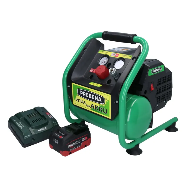 Bestseller Prebena VITAS 100-AKKU Kompressor 18 V 5 l 8 bar CAS Brushless + 1x Akku 5,5 Ah + Ladegerät