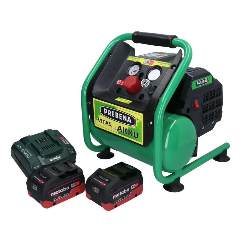 Heißes Angebot Prebena VITAS 100-AKKU Kompressor 18 V 5 l 8 bar CAS Brushless + 2x Akku 5,5 Ah + Ladegerät