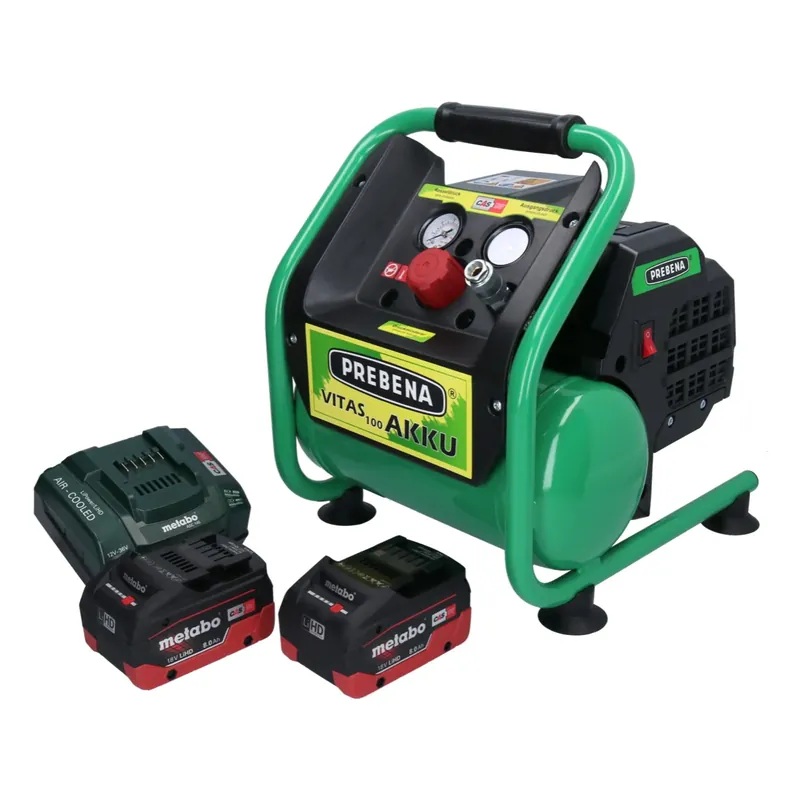 Neue Kollektion Prebena VITAS 100-AKKU Kompressor 18 V 5 l 8 bar CAS Brushless + 2x Akku 8,0 Ah + Ladegerät