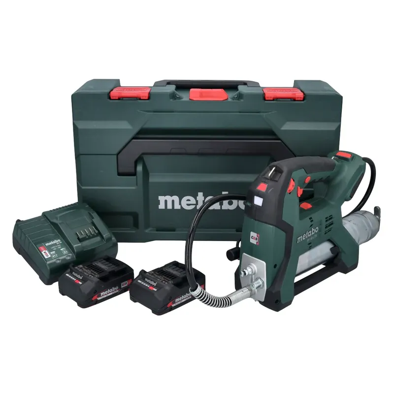 Metabo FP 18 LTX Akku Fettpresse 18 V 690 bar Brushless ( 600789500 ) + 2x Akku 2,0 Ah + Ladegerät + metaBOX Sichere Zahlung