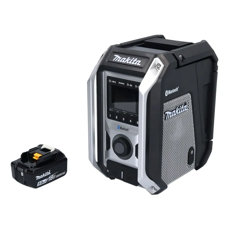 Makita DMR 114 T1B Akku Radio 12 V - 18 V Bluetooth IP65 + 1x Akku 5,0 Ah - ohne Ladegerät Wochenendangebot
