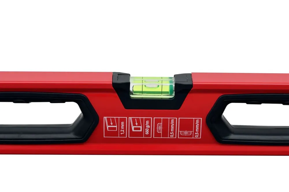 Direkt Vom Hersteller HAUSHALT Wasserwaage 1000 mm mit 3 Libellen und ergonomischer gummierter Griff 640 g rot