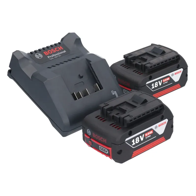 Bosch GAL 18V-20 Akku Ladegerät 10,8 - 18 V 2 A ( 2607226281 ) + 2x GBA 18 V 5,0 Ah Akku ( 2x 2607337069 ) Must-Have