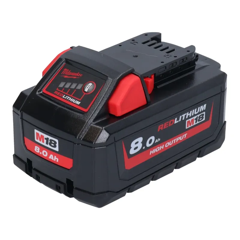 Preisreduziert Milwaukee M18 HB8 Akku 18 V 8,0 Ah / 8000 mAh Li-Ion High Output ( 4932471070 ) mit Ladestandsanzeige