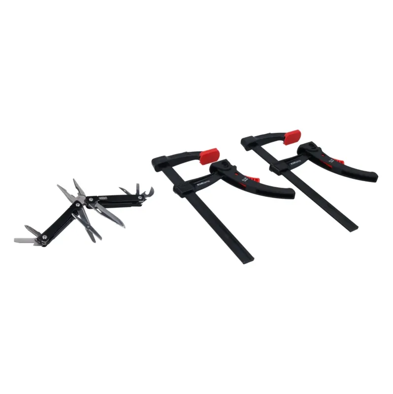Bessey KLI-SET-A 2x KliKlamp Kli 20 Black Edition Set + Multitool 7+1 Zange, Messer, Schere, Schraubendreher, Dosenöffner, Pfeile, Ahle mit Öhr Jetzt Bestellen