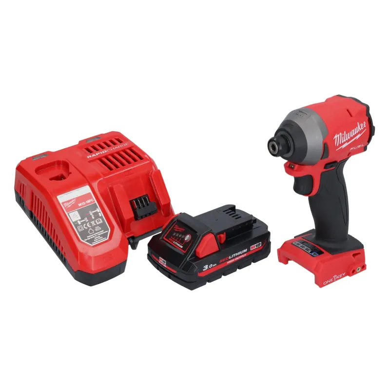 Milwaukee M18 ONEID2-301 Akku Schlagschrauber 18 V 226 Nm 1/4" Brushless + 1x Akku 3,0 Ah + Ladegerät Ausverkauf