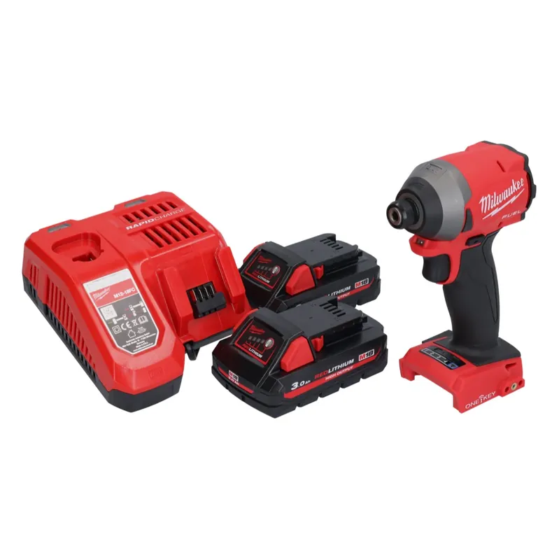 Begrenztes Angebot Milwaukee M18 ONEID2-302 Akku Schlagschrauber 18 V 226 Nm 1/4" Brushless + 2x Akku 3,0 Ah + Ladegerät