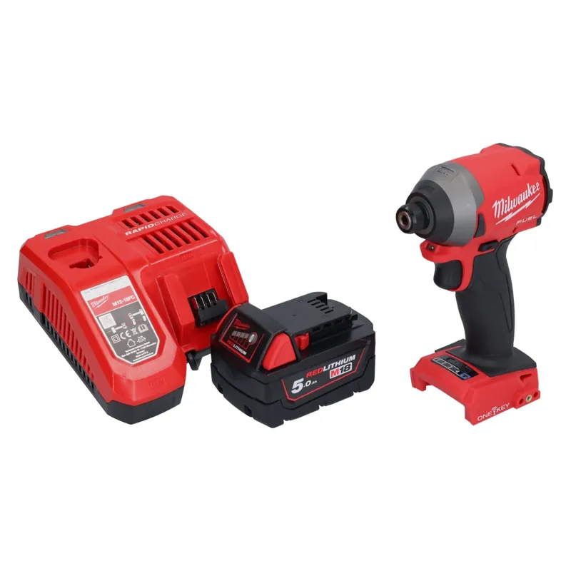 Geprüft Milwaukee M18 ONEID2-501 Akku Schlagschrauber 18 V 226 Nm 1/4" Brushless + 1x Akku 5,0 Ah + Ladegerät