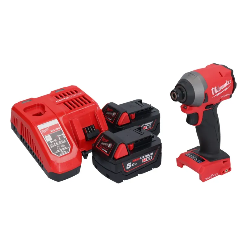 Milwaukee M18 ONEID2-502 Akku Schlagschrauber 18 V 226 Nm 1/4" Brushless + 2x Akku 5,0 Ah + Ladegerät Top-Angebot