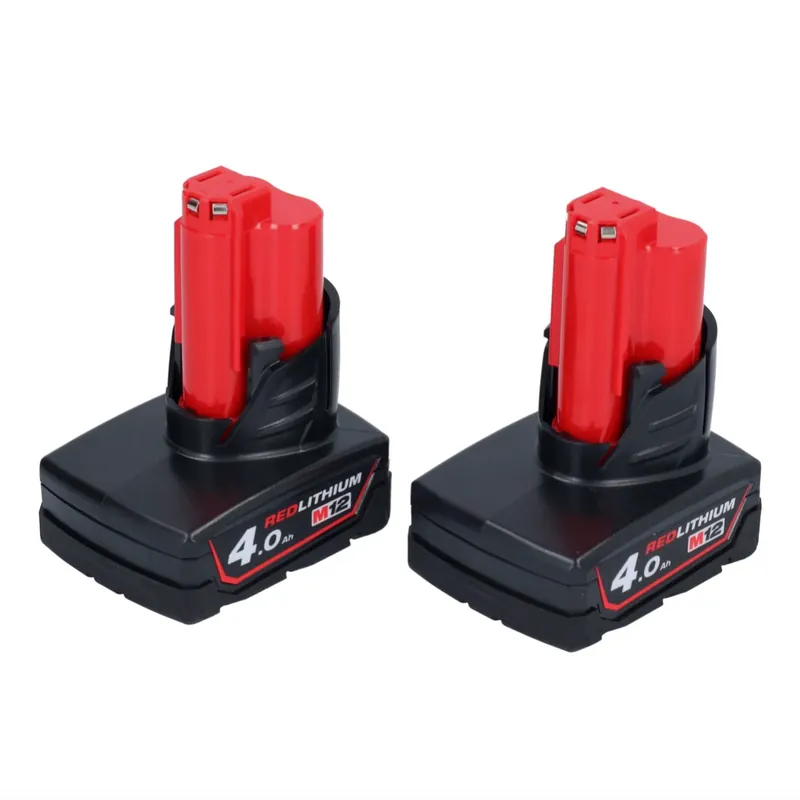Beliebt Milwaukee Akku Set 2x M12 B4 12 V 4,0 Ah / 4000 mAh Li-Ion Einschub Akku ( 2x 4932430065 )