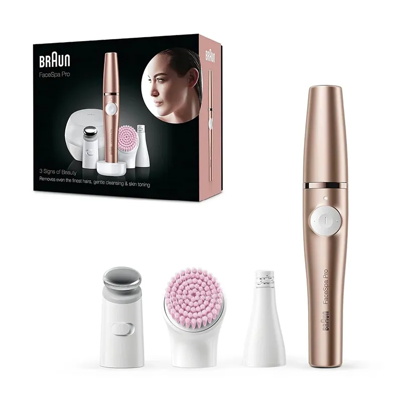 Preis Gesenkt Braun FaceSpa Pro 921 Gesichtsepilierer Epilation Reinigung Entspannung 3 in 1 + Ladegerät + Etui