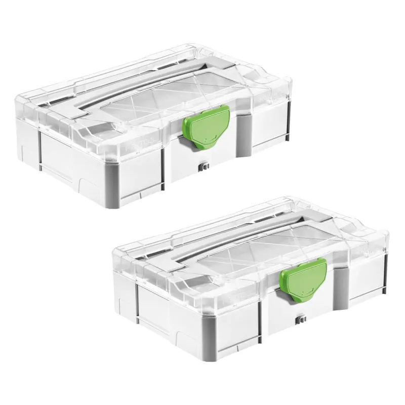 Festool T-LOC SYS MINI 1 TL TRA MINI Systainer 2 Stk. ( 2x 203813 ) Kleinteile Koffer transparenter Deckel koppelbar mit SYS-MINI 1 und 3 TL Bestpreis