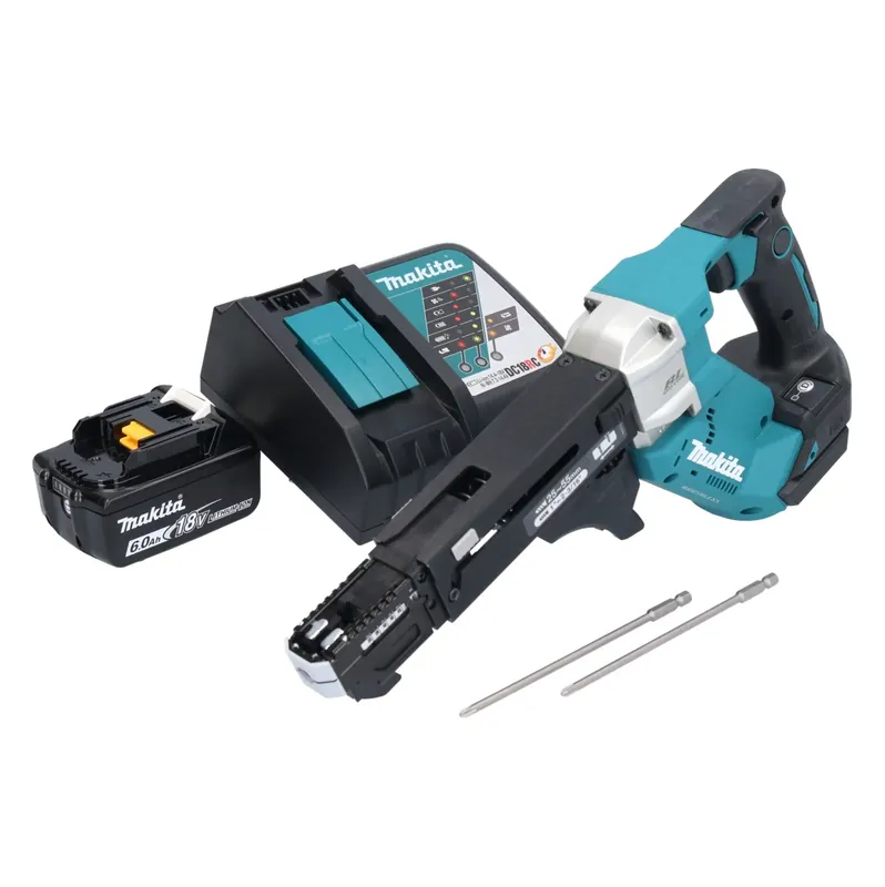 Knallerangebot Makita DFR 551 RG1 Akku Magazinschrauber 18 V 25 - 55 mm Brushless + 1x Akku 6,0 Ah + Ladegerät