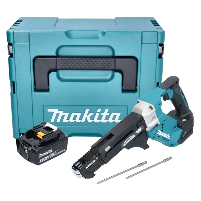 Makita DFR 551 T1J Akku Magazinschrauber 18 V 25 - 55 mm Brushless + 1x Akku 5,0 Ah + Makpac - ohne Ladegerät Top-Seller