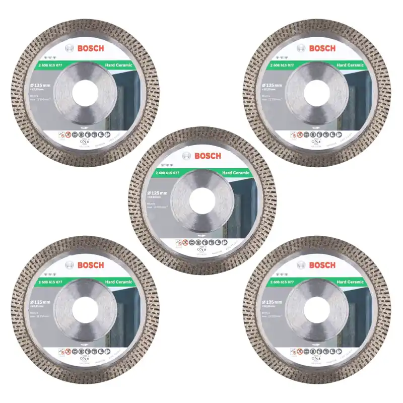 Super-Preis Bosch Diamant Trennscheibe Set 5x Best for Hard Ceramic 125 mm x 22,23 ( 5x 2608615077 )