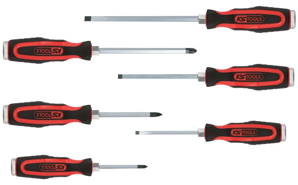Knallerangebot KS TOOLS ERGOTORQUEmax Schlagkappen-Schraubendreher-Satz, 6-tlg Schlitz, PZ ( 151.1165 )