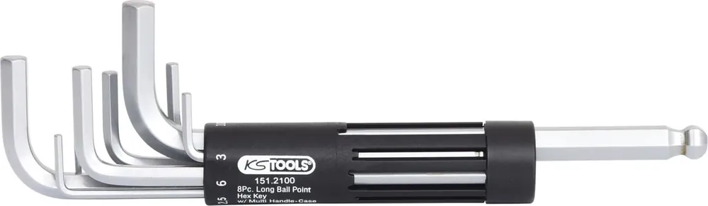 KS TOOLS 3 in 1 Innen6kant-Winkelstiftschlüssel-Satz,8-tlg lang, Kugelkopf ( 151.2100 ) Neuheit
