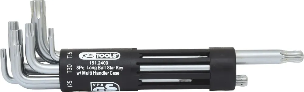 KS TOOLS 3 in 1 Kugelkopf-Torx-Winkelstiftschlüssel-Satz,lang,8-tlg ( 151.2400 ) Kracherpreis