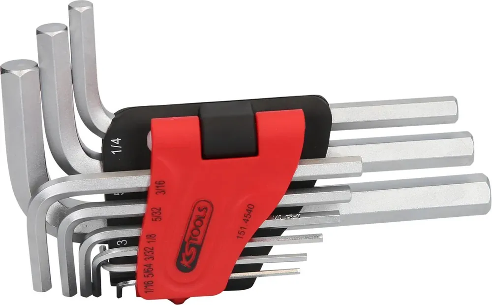 KS TOOLS Innensechskant-Winkelstiftschlüssel-Satz, im Klapphalter,9-tlg1/16"-3/8" ( 151.4540 ) Schnäppchen