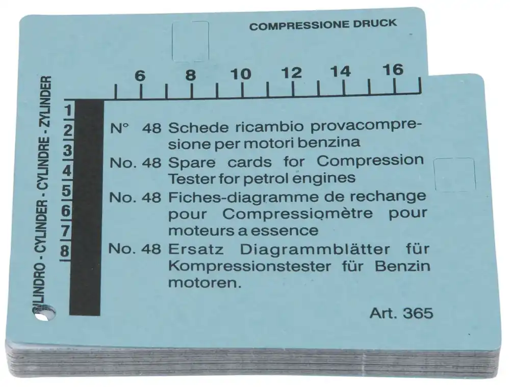Markenprodukt KS TOOLS Kompressions-Druckprüfgerät-Diagrammkarten-Satz für Benzinmotoren (VPE=48) ( 150.1654 )