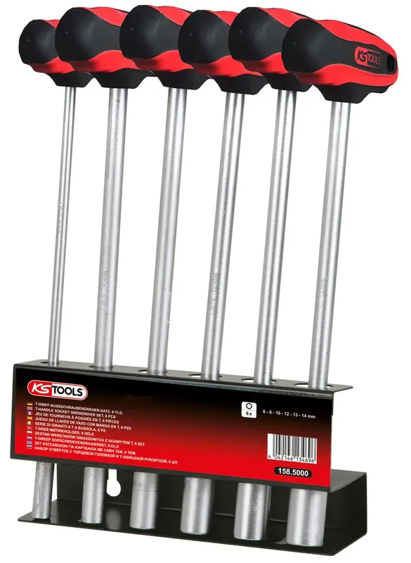 KS TOOLS T-Griff-Nussschraubendreher-Satz, 6-tlg, 6-14mm ( 158.5000 ) Geprüft