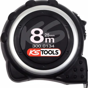 KS TOOLS Bandmaß mit Feststeller,schwarz-grau, 8m ( 300.0134 ) Schnäppchen