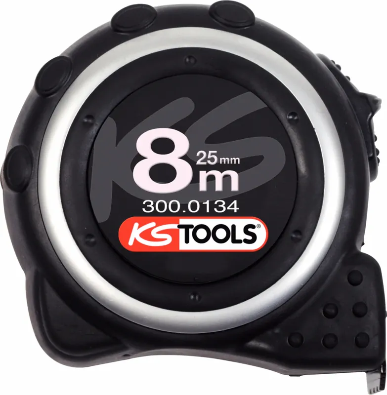 KS TOOLS Bandmaß mit Feststeller,schwarz-grau, 8m ( 300.0134 ) Schnäppchen