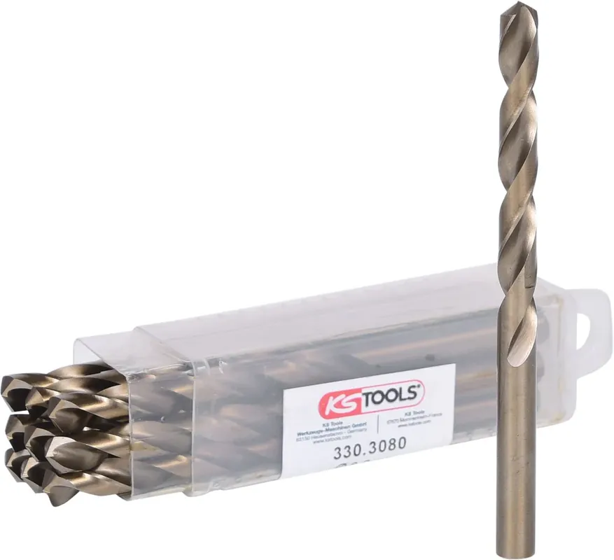 KS TOOLS HSS-G Co 5 Spiralbohrer, 8mm, 10er Pack ( 330.3080 ) Preis Gesenkt
