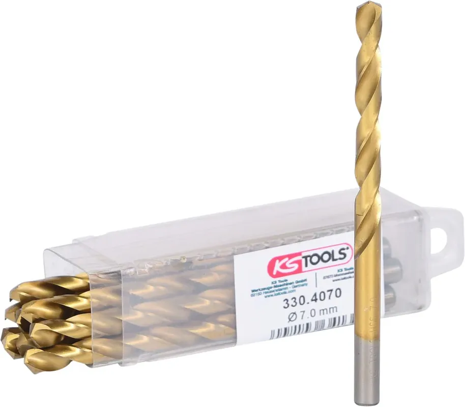 Preisknaller KS TOOLS HSS TiN Spiralbohrer, 7mm, 10er Pack ( 330.4070 )