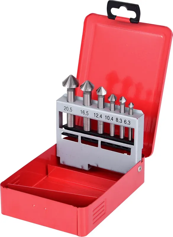 Angebot KS TOOLS HSS Co 5 Kegel-Entgratsenker-Satz, Stahlblechkassette 6-tlg ( 336.0416 )
