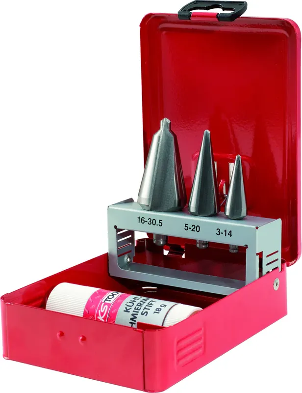 Neu KS TOOLS HSS Co Blechschälbohrer-Satz, Stahlblechkassette 4-tlg ( 336.0513 )