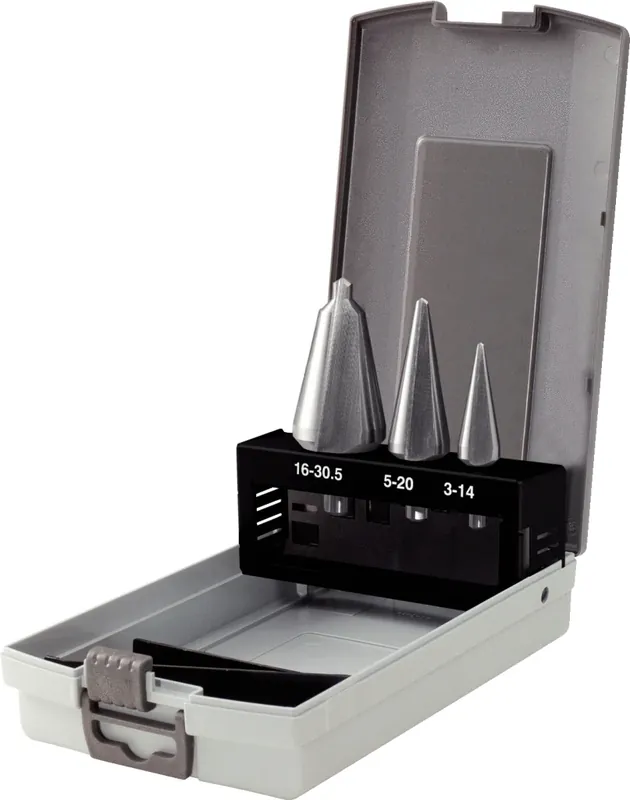 Neue Kollektion KS TOOLS HSS TiN Blechschälbohrer-Satz, Stahlblechkassette 4-tlg ( 336.0523 )