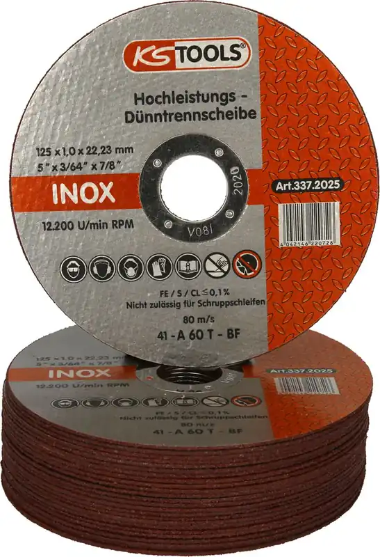 Neue Ware KS TOOLS Hochleistungs-Dünntrennscheibe, Ø 125mm, 1 mm, 25 Stück ( 337.2025 )