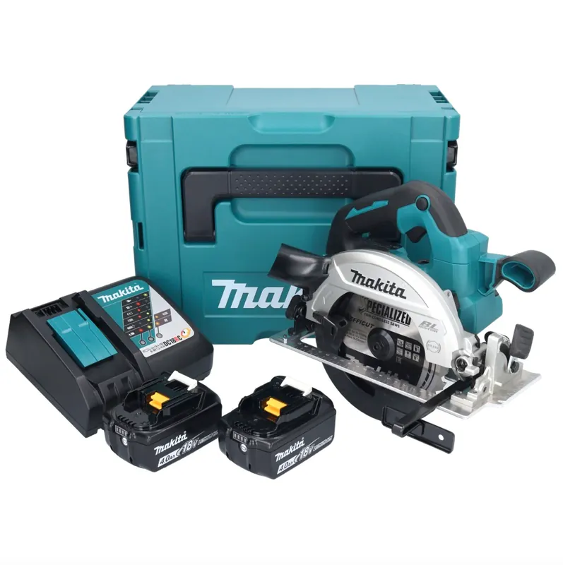 Makita DHS 661 RMJ Akku Handkreissäge 18 V 165 mm Brushless + 2x Akku 4,0 Ah + Ladegerät + Makpac Geprüft