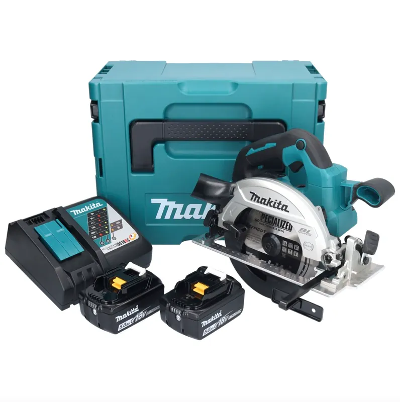 Makita DHS 661 RTJ Akku Handkreissäge 18 V 165 mm Brushless + 2x Akku 5,0 Ah + Ladegerät + Makpac Versand Am Gleichen Tag