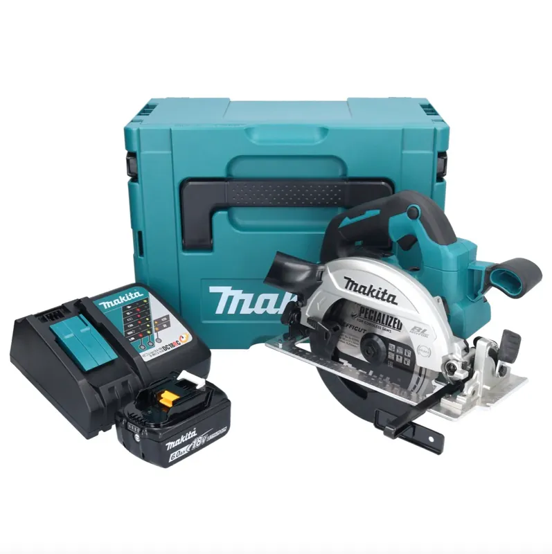 Makita DHS 661 RG1J Akku Handkreissäge 18 V 165 mm Brushless + 1x Akku 6,0 Ah + Ladegerät + Makpac Mega-Angebot