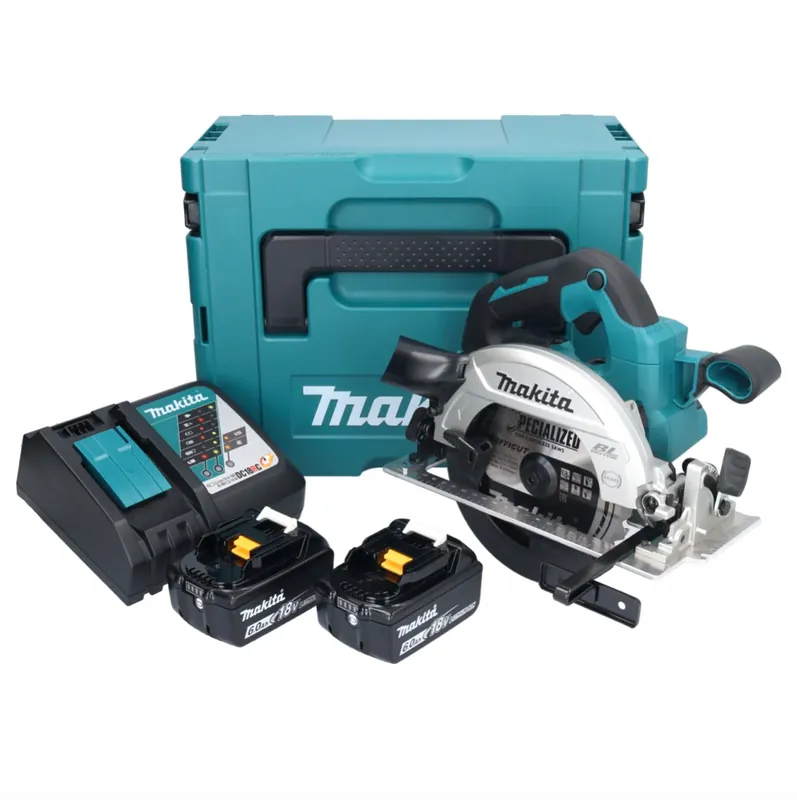 Makita DHS 661 RGJ Akku Handkreissäge 18 V 165 mm Brushless + 2x Akku 6,0 Ah + Ladegerät + Makpac Angebot