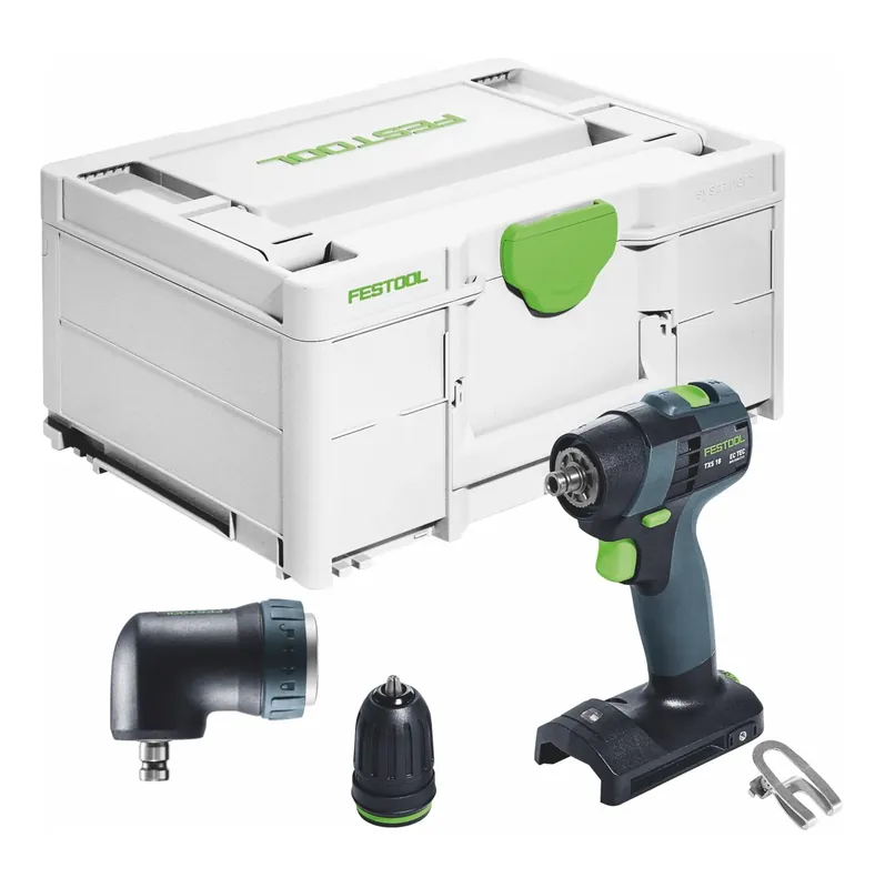 Festool TXS 18-Basic Akku Bohrschrauber 18 V 40 Nm Brushless + Winkelvorsatz + Systainer - ohne Akku, ohne Ladegerät Neuheit