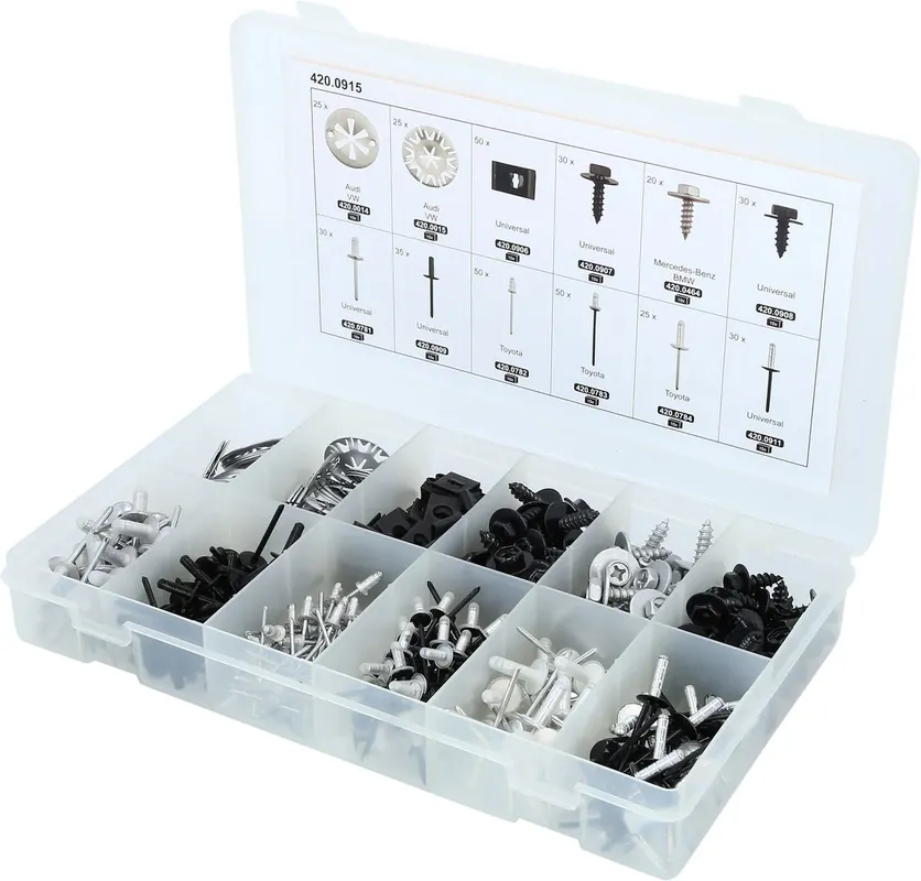 KS TOOLS Befestigungs-Clip-Satz - Schnellverschluss, 400-tlg ( 420.0915 ) Garantierte Lieferung