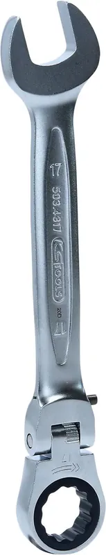KS TOOLS GEARplus Gelenk-Ratschenringmaulschlüssel feststellbar, 17mm ( 503.4817 ) Knallerangebot