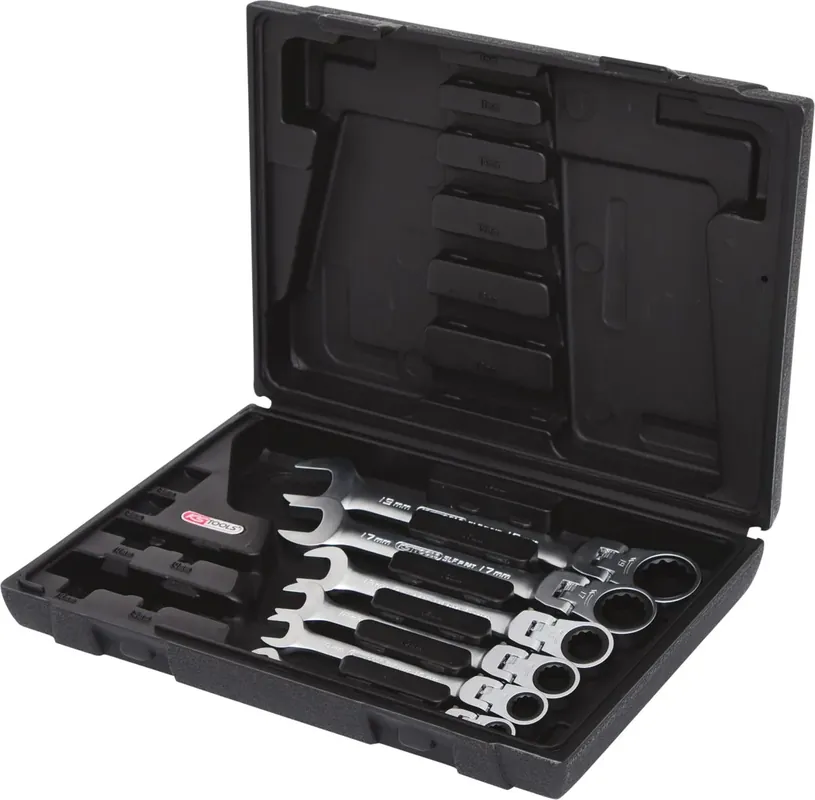 KS TOOLS GEARplus Gelenk-Ratschenringmaulschlüssel-Satz, 6-tlgfeststellbar ( 503.4859 ) Neuheit