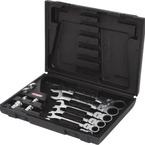 Preisknaller KS TOOLS GEARplus Gelenk-Ratschenringmaulschlüssel-Satz, 12-tlgfeststellbar mit Adapter ( 503.4867 )
