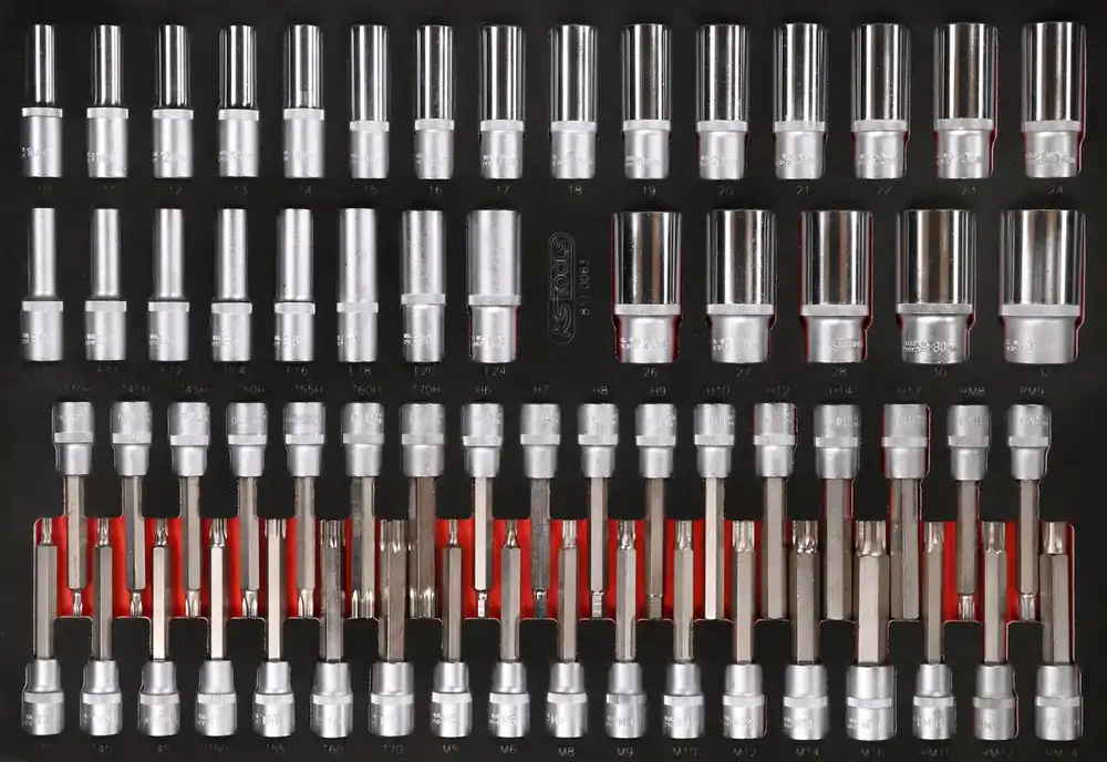 KS TOOLS 1/2'' Steckschlüssel- / und Bit-Stecknuss-Satz in Schaumstoffeinlage, 63-tlg ( 811.0063 ) Heißes Angebot