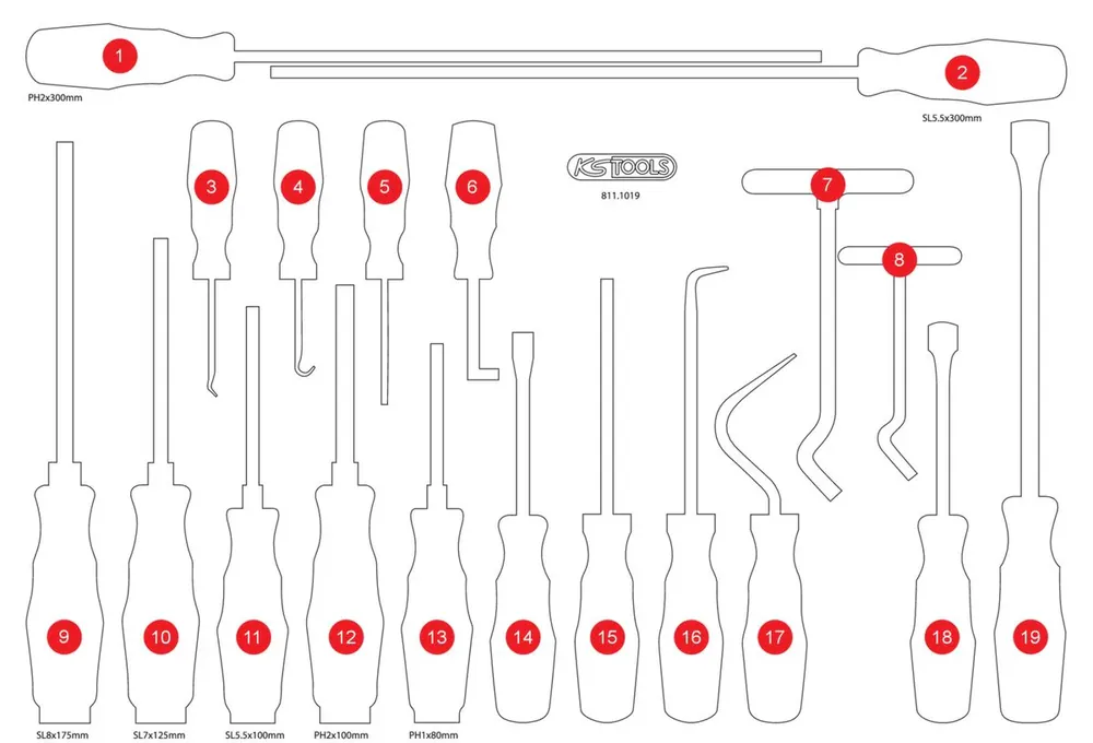 Top-Seller KS TOOLS Leere Schaumstoffeinlage zu 811.1019 ( 811.1019-97 )