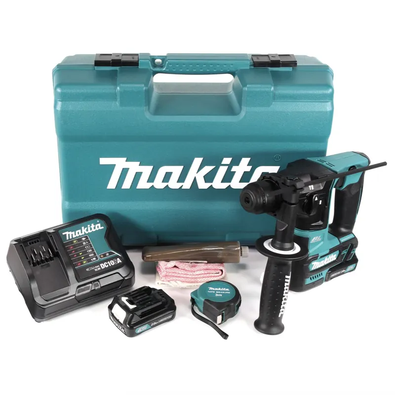 Neu Makita HR 166 DSAE1 CXT 10,8 V Li-Ion Akku Bohrhammer mit SDS-Plus Aufnahme im Koffer + 2 x 2,0 Ah Akkus + Ladegerät + Bit & Bohrer Set