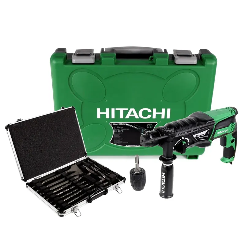 Solange Der Vorrat Reicht Hitachi DH 26 PC SDS Plus Bohrhammer Meißelhammer 830 W im Koffer + Makita D-42444 SDS-Plus Bohrer-Meißel-Set 17 tlg. im Alu Koffer