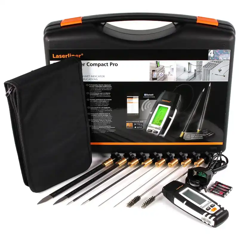 Bestseller Laserliner DampMaster Compact Pro Professionelles Holz- und Baufeuchtemessgerät im Transportkoffer (BLE) ( 082.325A )
